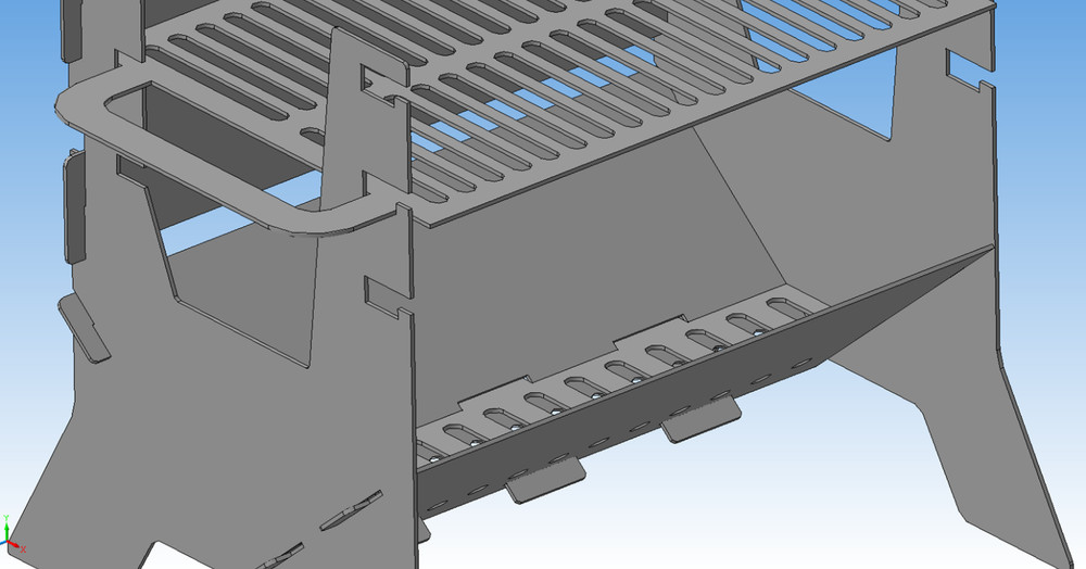 Fire pit. Folding grill. For camping. DXF files for plasma, laser, waterjet, cnc