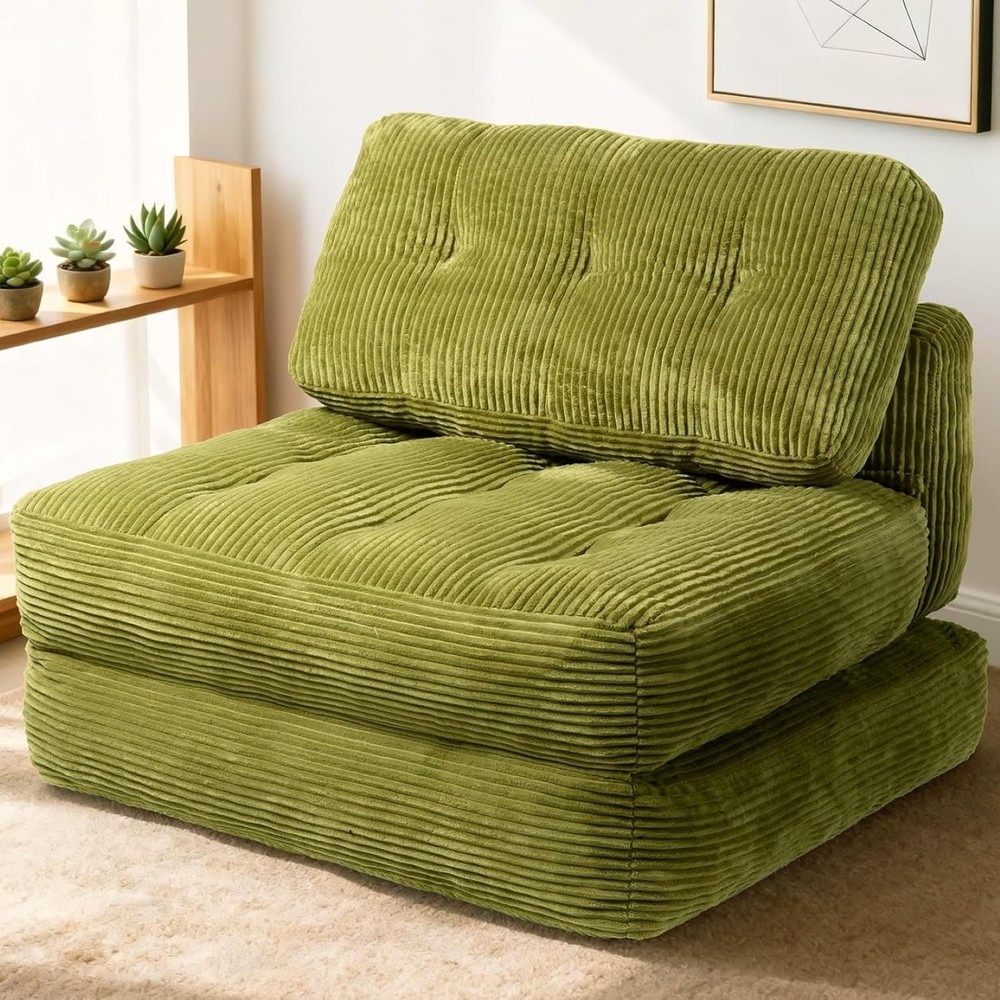 Folding Sofa Bed Convertible Sleeper Sofa Bed W/ Pilow & Back Support 3 in 1