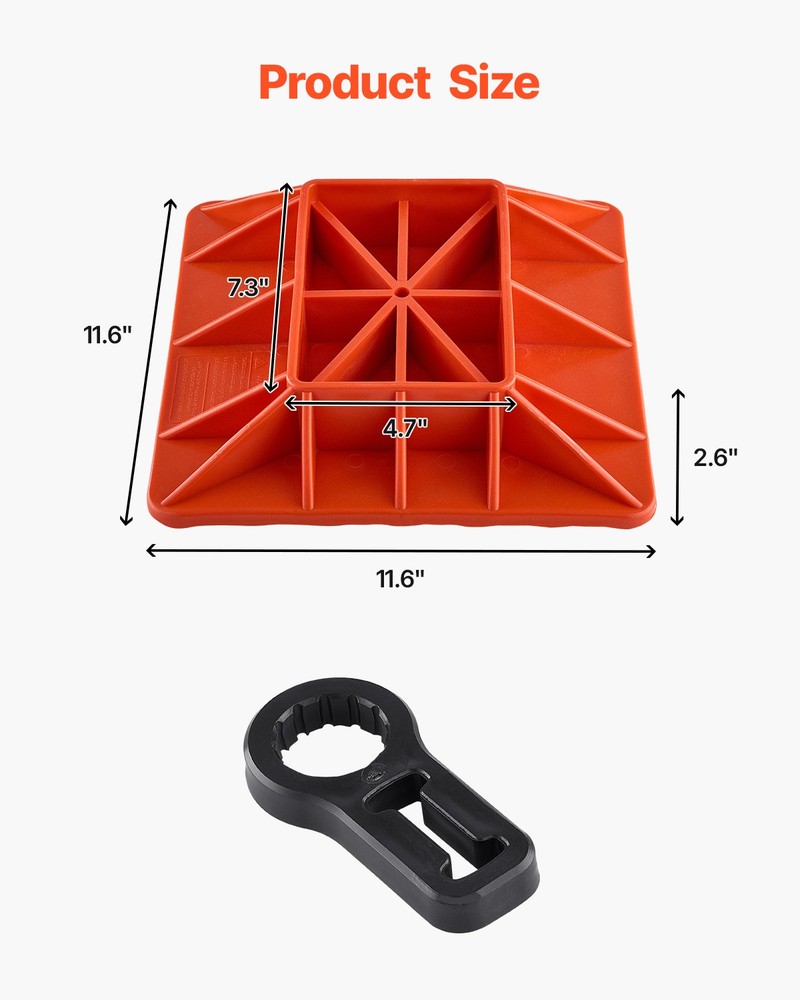 VEVOR High Lift Jack Base and Handle Keeper Off Road Jack Support Stand Base Red