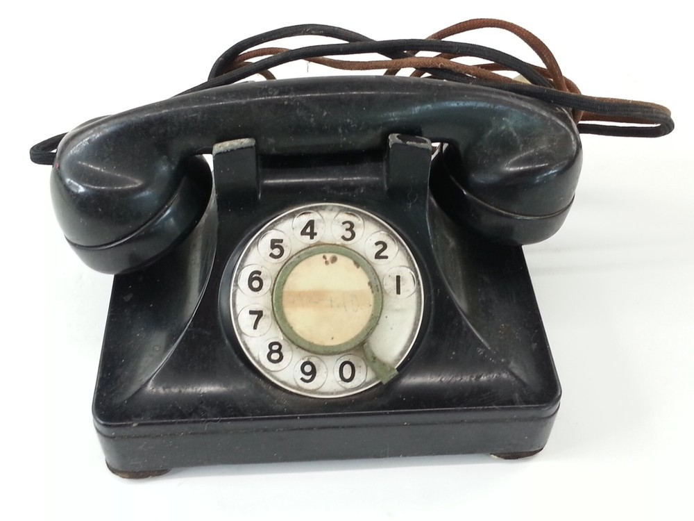 Vtg Black St Line Ringer Telephone Bakelite Rotary 3-H4SL