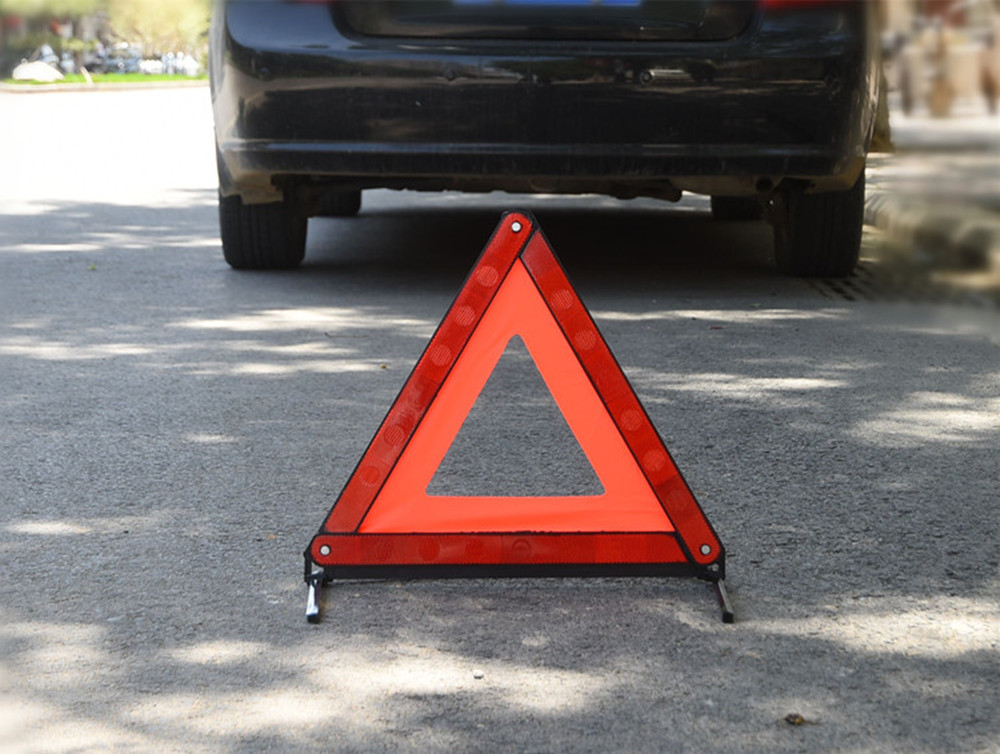 Reflective Triangle Warning Sign Car Hazard Road Emergency Breakdown Board Red