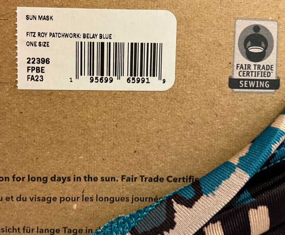 Patagonia Fitz Roy Patchwork: Belay Blue Sun Mask NWT