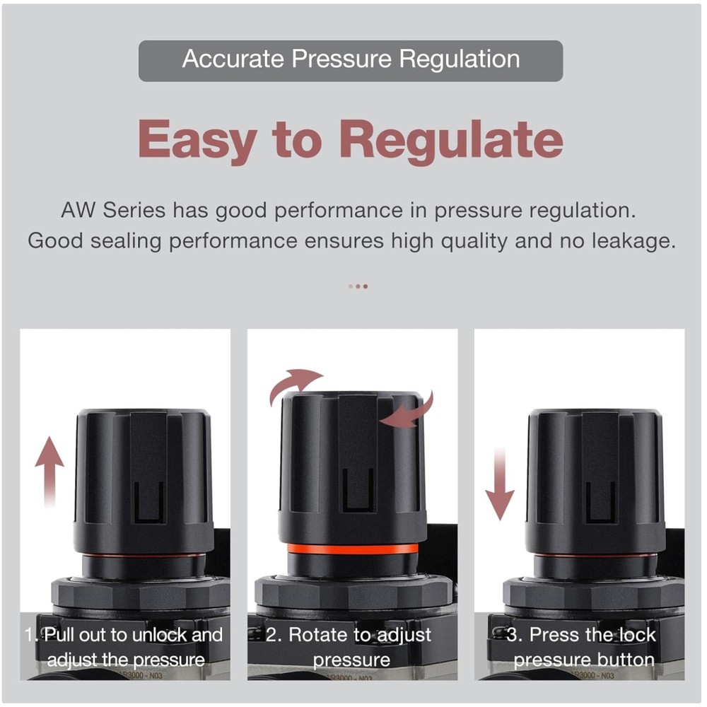 Compressed Air Filter Regulator AW3000-N03A Semi-Auto Drain