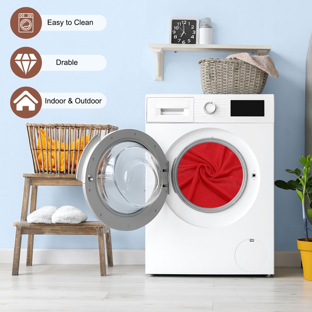 Fitted Tablecloth Fit 8ft Rectangle Table, Table Cover (96"x30", Wine Red)