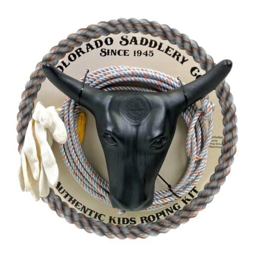 - Includes Lasso Rope, Roping Dummy Steer Head with Stakes, Junior Roping Kit