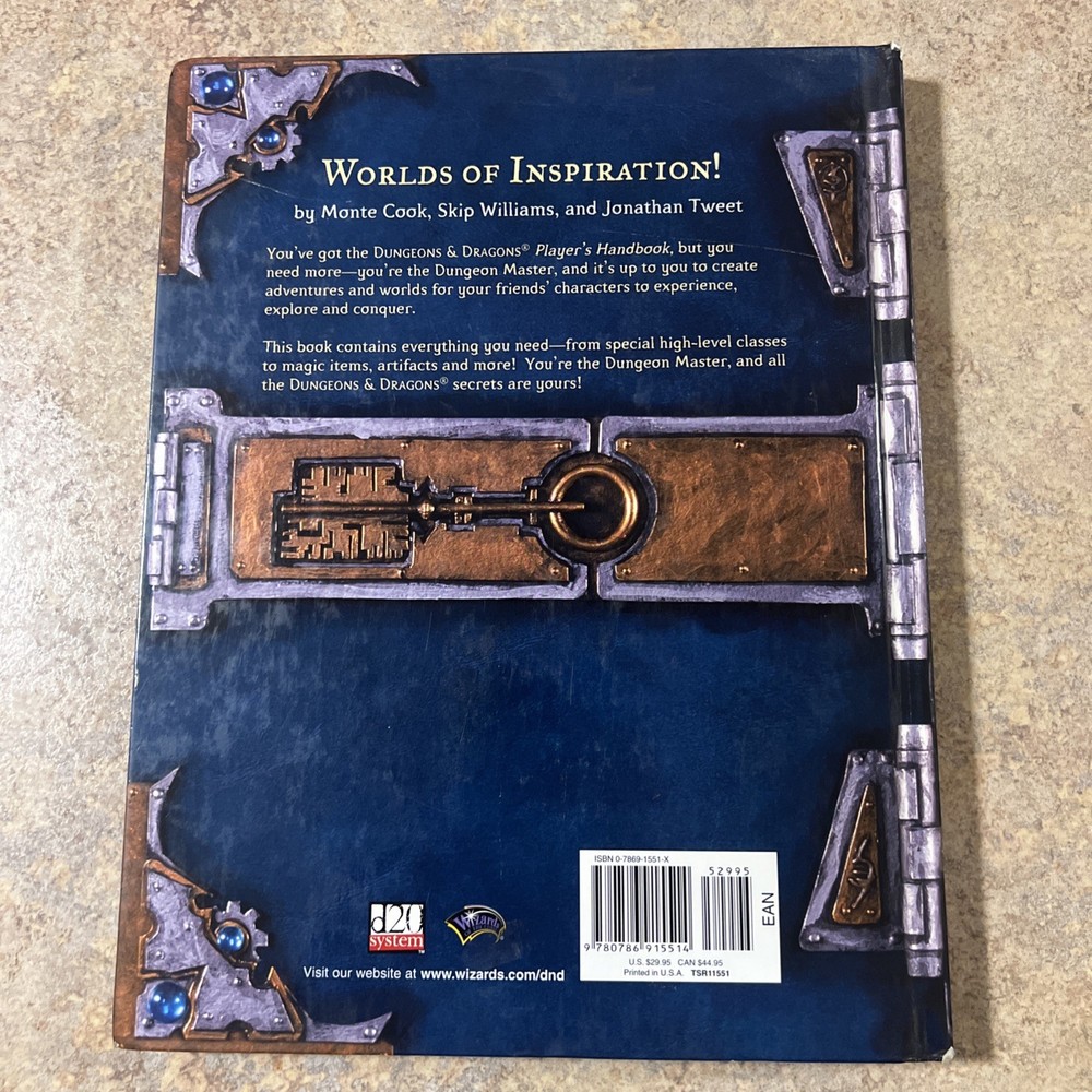 Dungeon And Dragons Dungeon Master’s Guide Core Rulebook II, First Print 2000