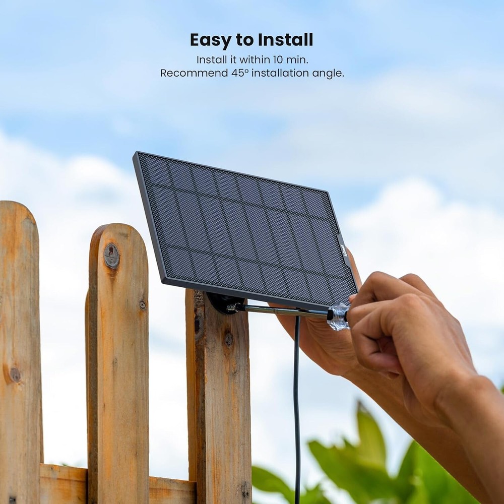 ieGeek Type-C Solar Panel for Outdoor Security Camera Home Battery CCTV System