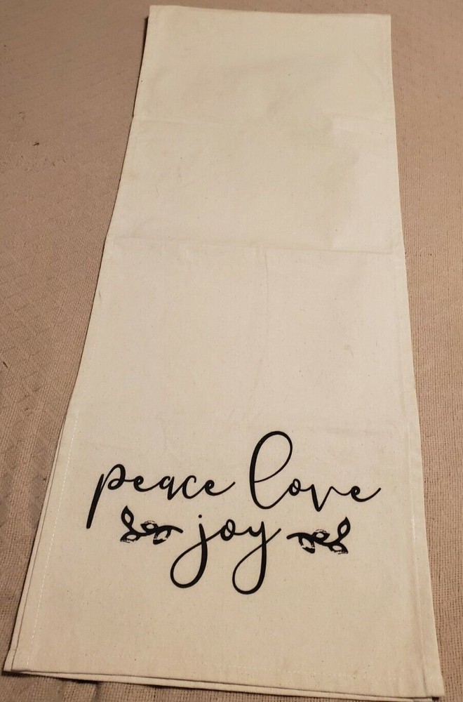 Peace, Love, Joy Table Runner 70.5" x 14" Beige