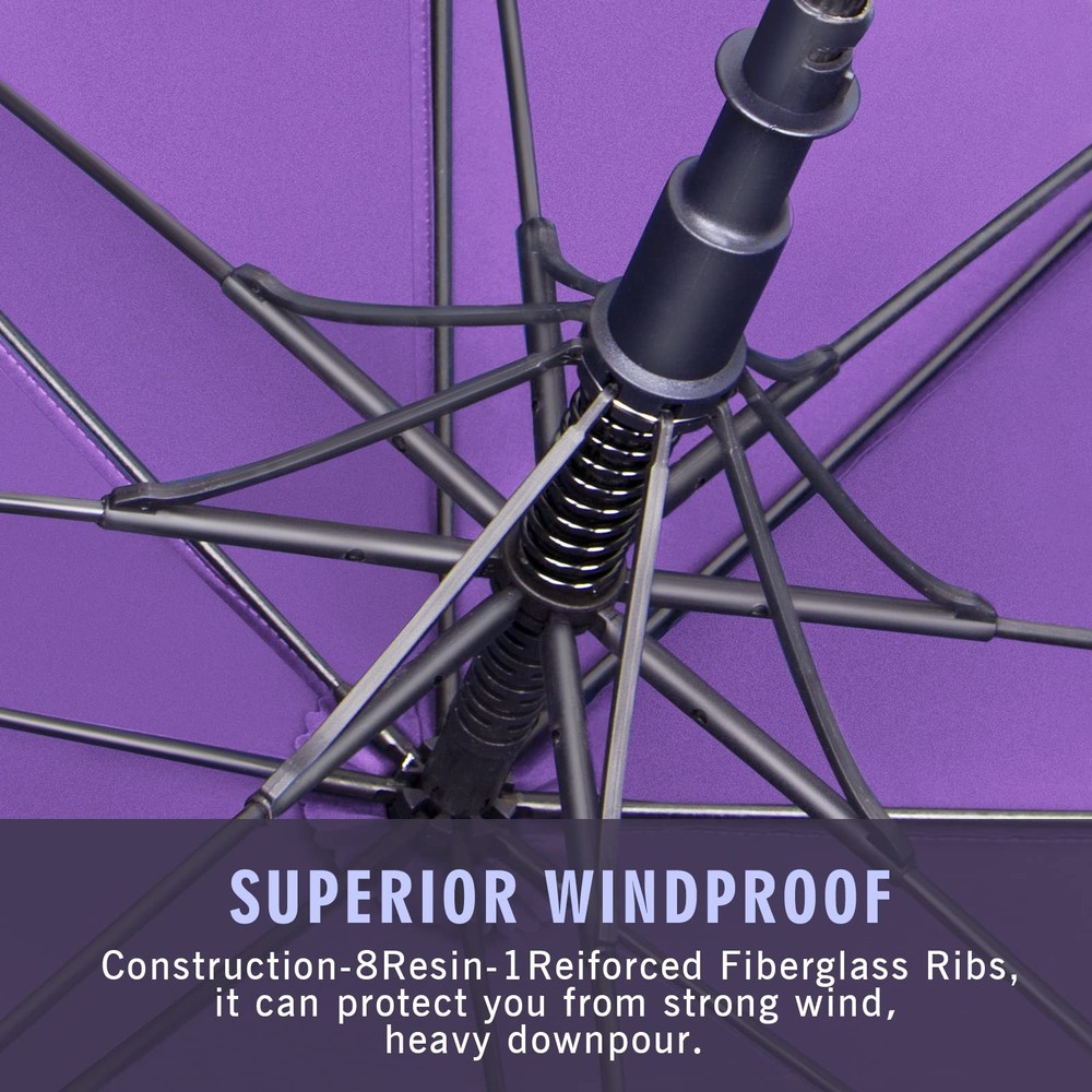 62" Windproof Golf Umbrella - Heavy Duty Extra Large Purple