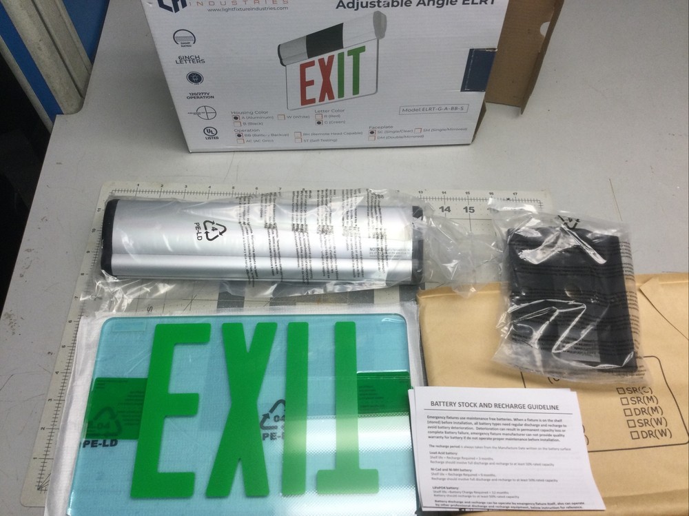 Edge Lit Red LED Exit Sign Surface Mount Adjustable Angle ELRT - (VB1)