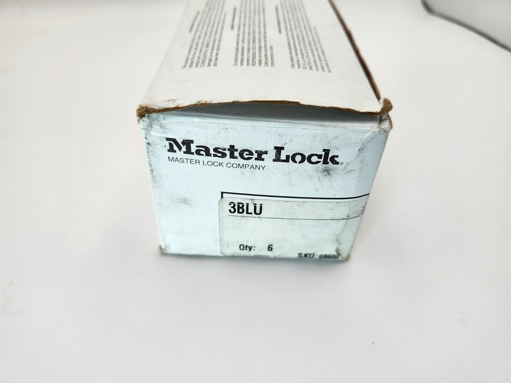 Master Lock 3BLU Blue Lockout Padlocks 6-Pack Steel Keyed Different NEW