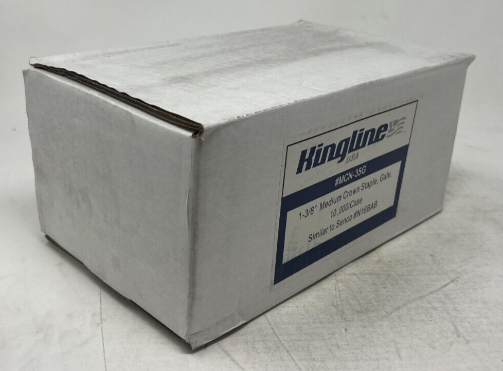 KINGLINE 1-3/8" Medium Crown Staple, Galv., 10M/Case