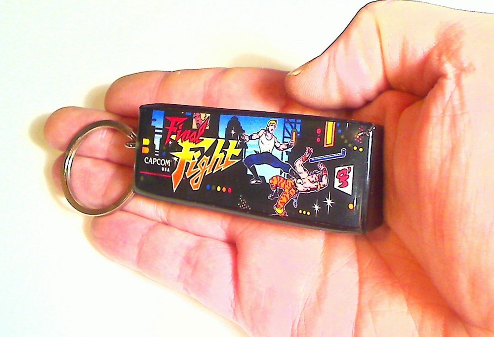 Final Fight Arcade Marquee Coin Door accessory Keychain