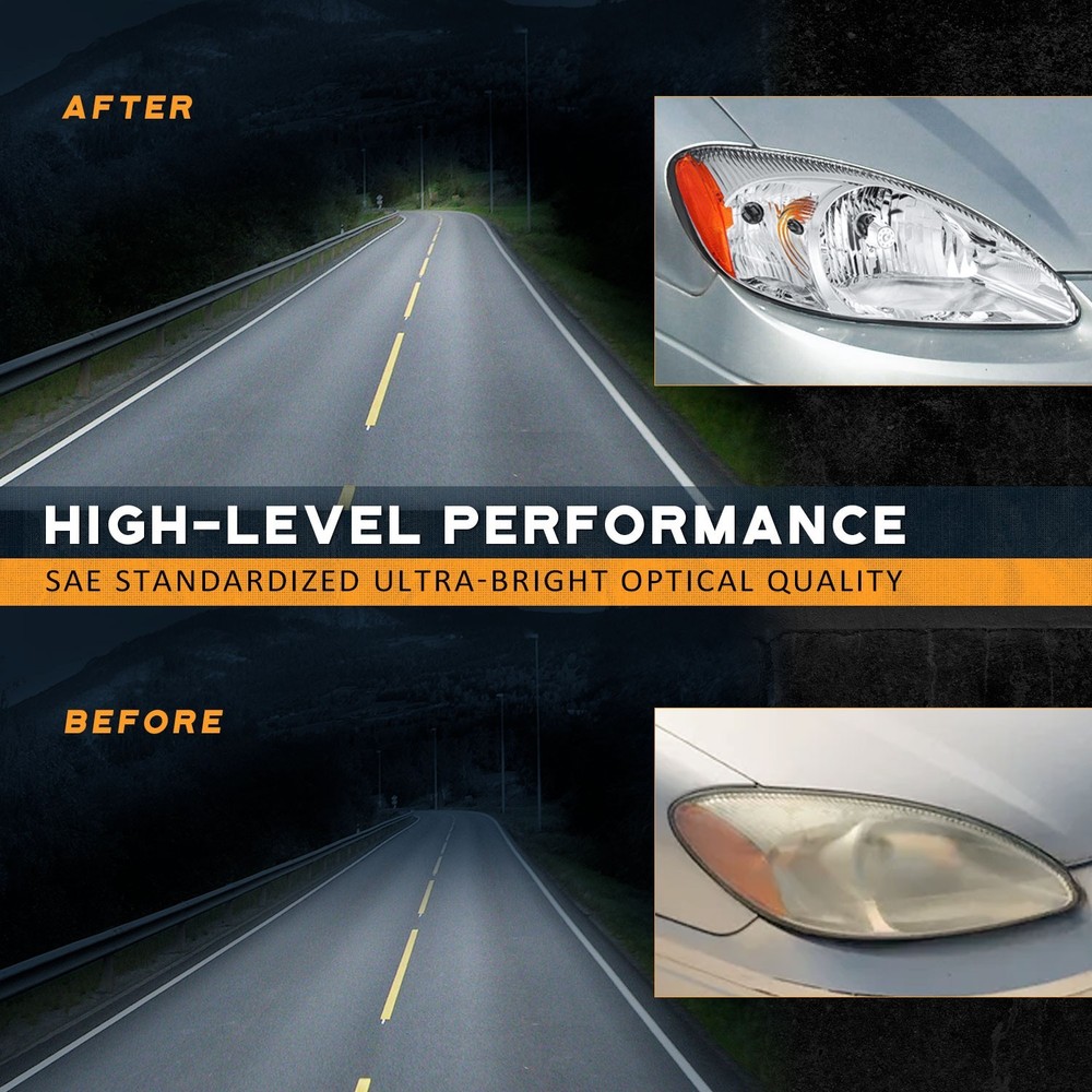 Pair Headlights Assembly Chrome For 2000-2007 Ford Taurus Headlamps w/o bulbs