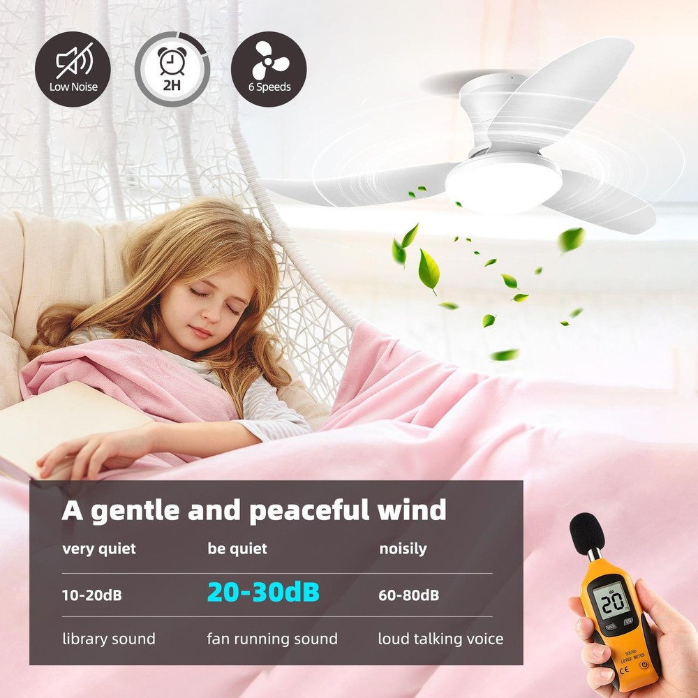 39" Ceiling Fan with Light Remote Dimmable LED DC Motor 6 Speed Reversible Timer