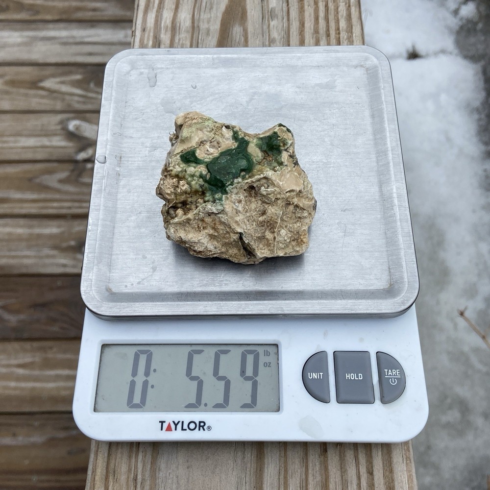 Unique Deep Green Variscite Lapidary Stone 5.59 Oz