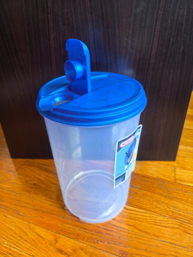 Pitcher, 1 Gallon , Sterilite, Clear body with Blue Lid