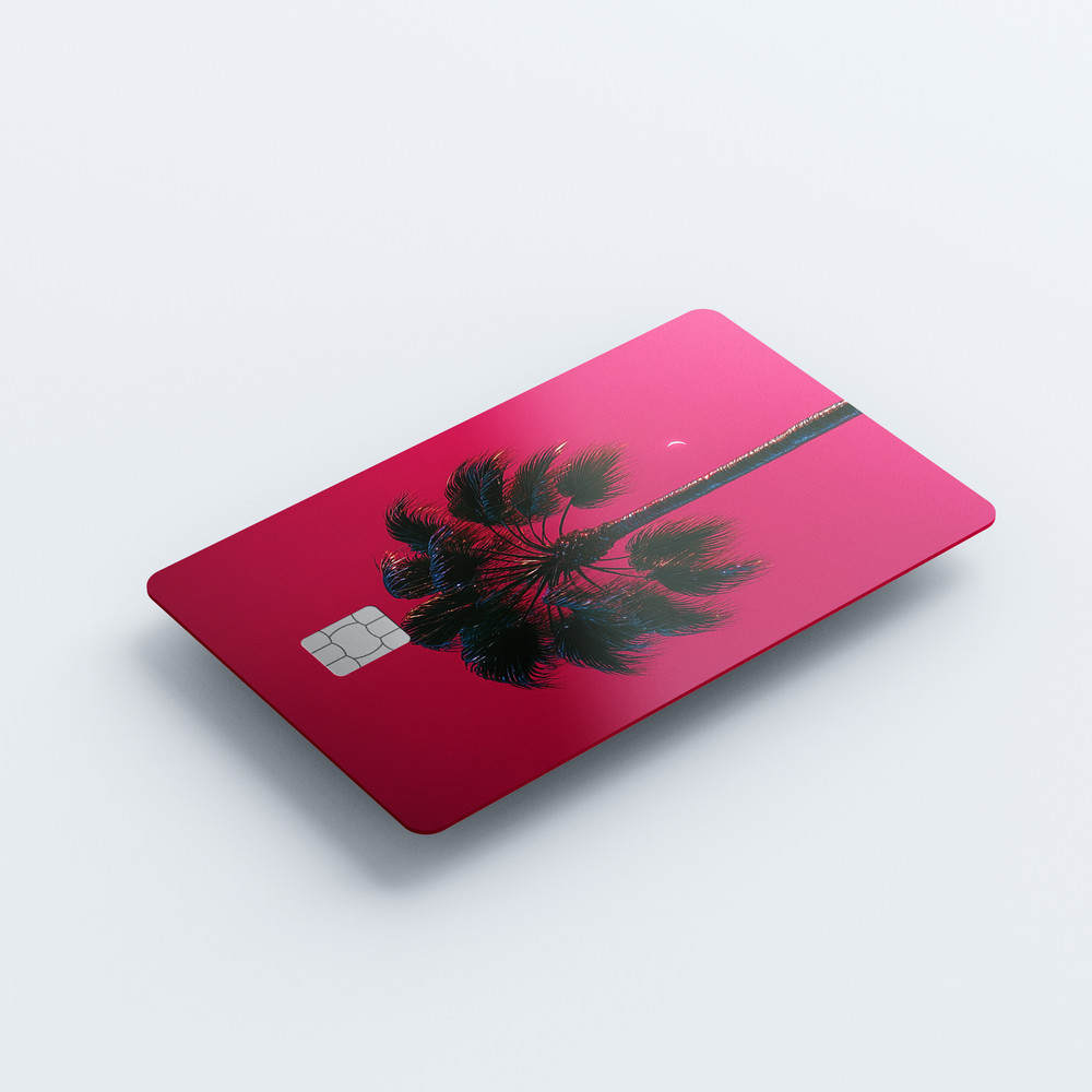 Neon Palm Sunset Card Skin