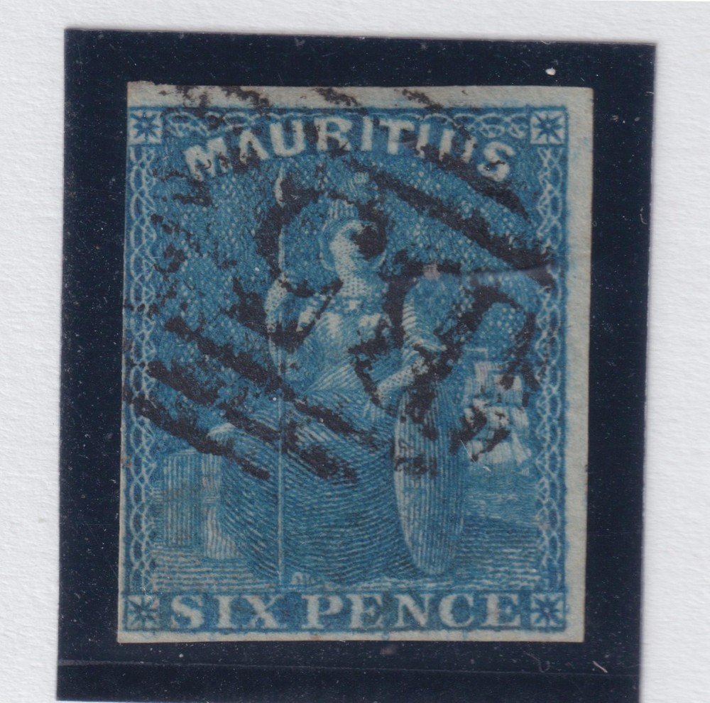 MAURITIUS #18 large to touching margins USED