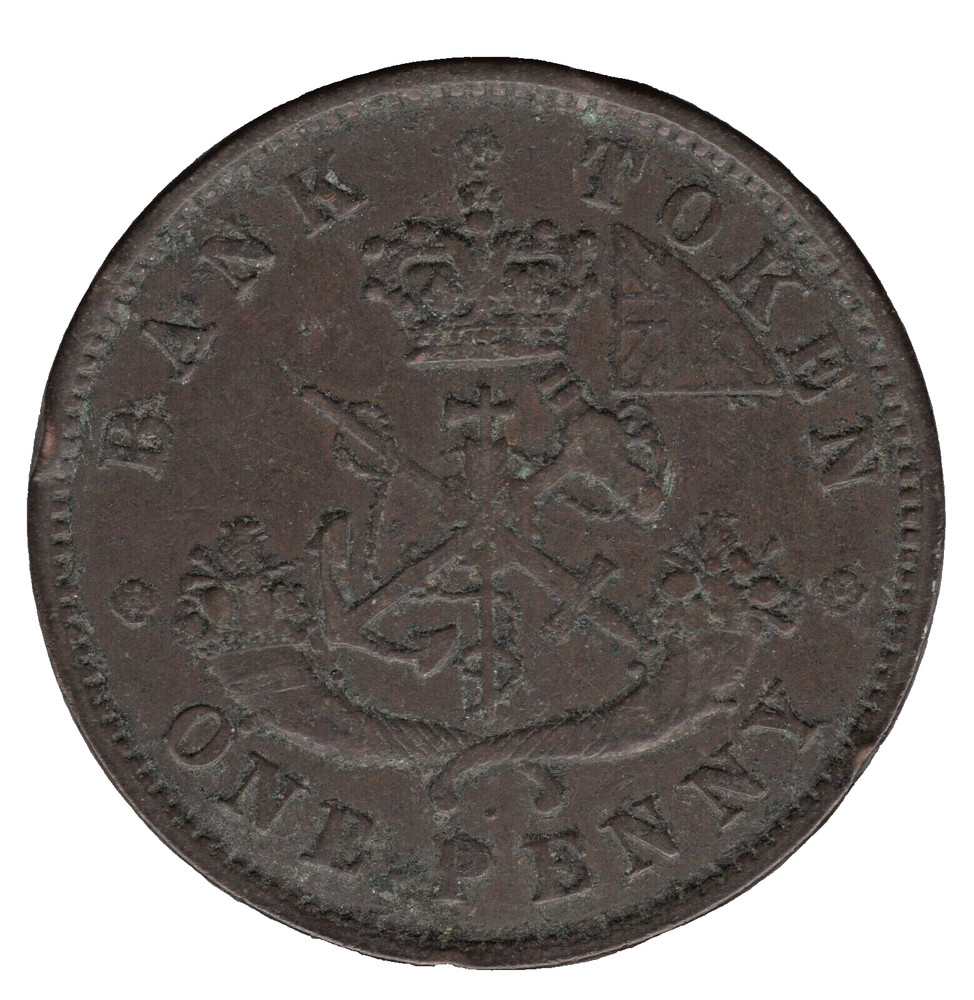 1850 Upper Canada Penny Token – Dot Between Cornucopias