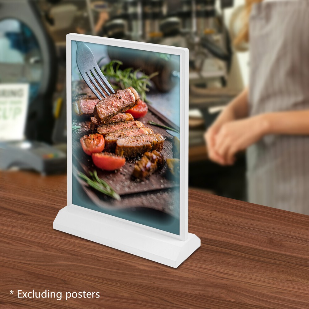 Modern Tabletop LED Sign Holder with Adjustable Brightness for Menu Display