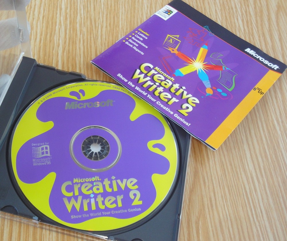 Microsoft Creative Writer 2 CD-Rom Software Windows 95, En -Nr.Mint 1996 Ages 8+