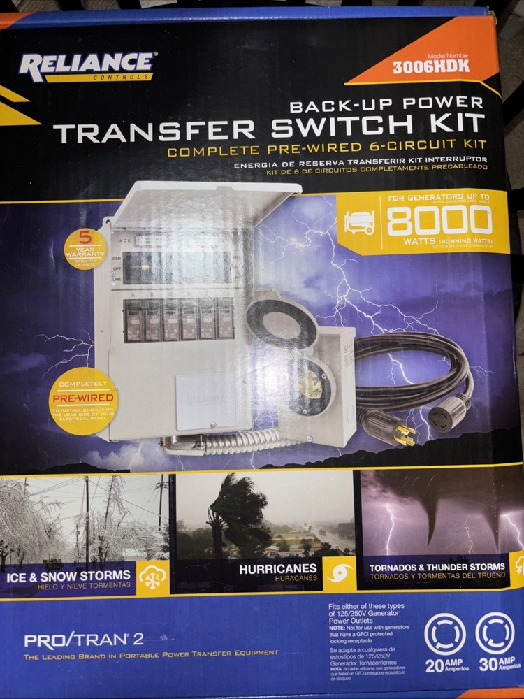 Reliance 31406CRK 6-Circuit Transfer Switch Kit