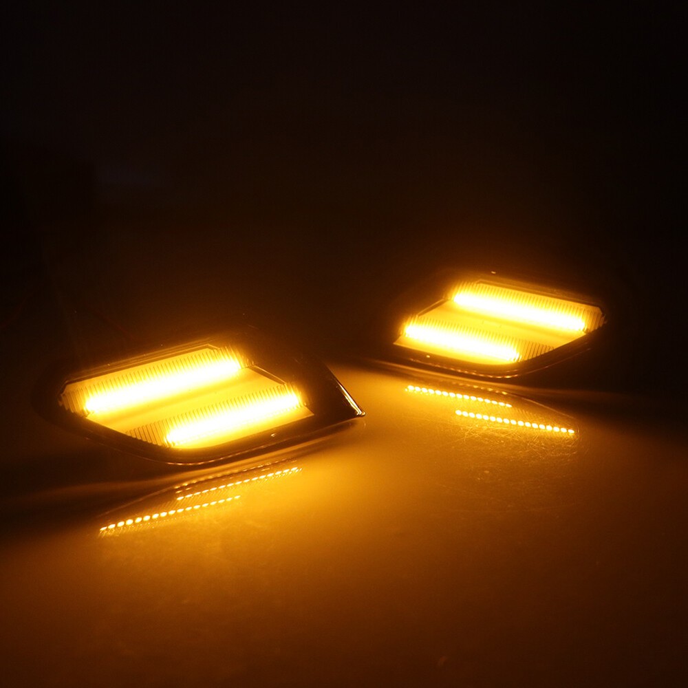 Pair Front Fender LED Side Marker Light Amber For 18+ Jeep Wrangler JL/Gladiator