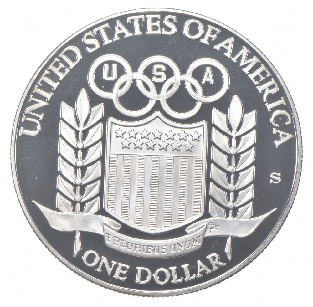 Proof 1992 Olympic Baseball Player Silver - US Commemorative 90% Silver Dollar