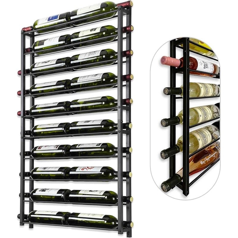 Wall Mounted Wine Rack Durable Storage 20 Bottles Modern Design Easy Install New