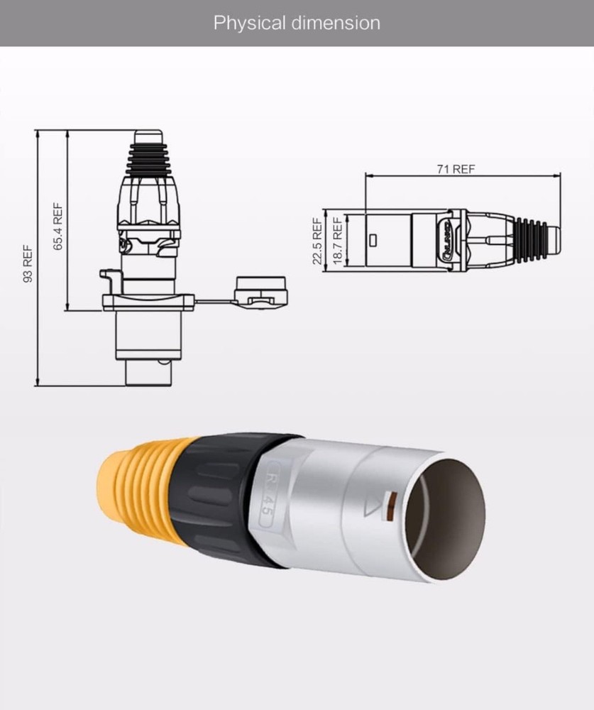 PENGLIN 10 Conectores de Panel Impermeables hembra RJ45, Enchufe.