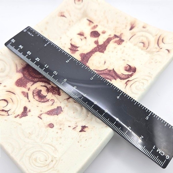 Handmade Ceramic Rectangular Dish Swirl Embossed Textured Rustic Kitchen Decor