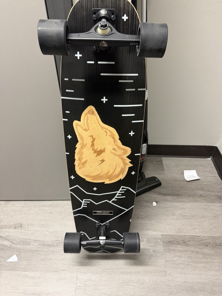 DB Complete Longboard Black Deck with Wolf Graphic