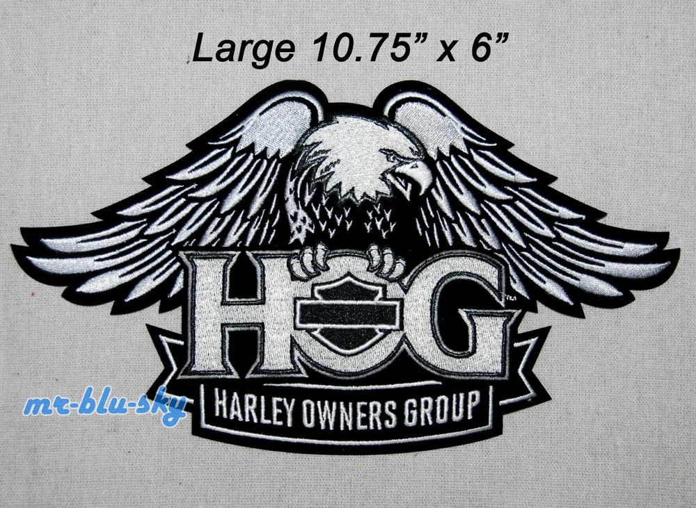 Large Eagle Silver Patch ~ Harley Davidson Owners Group H.O.G.
