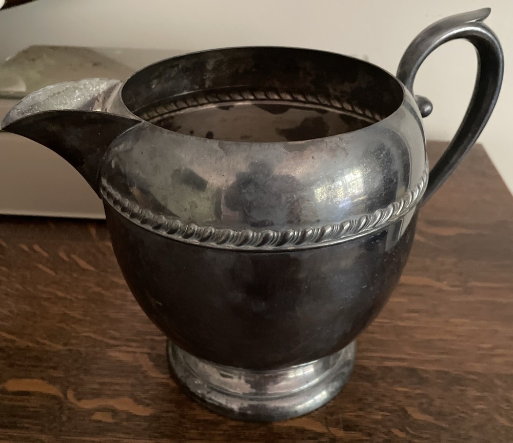 Vintage MCM Silver On Copper Sheridan Silver Pitcher