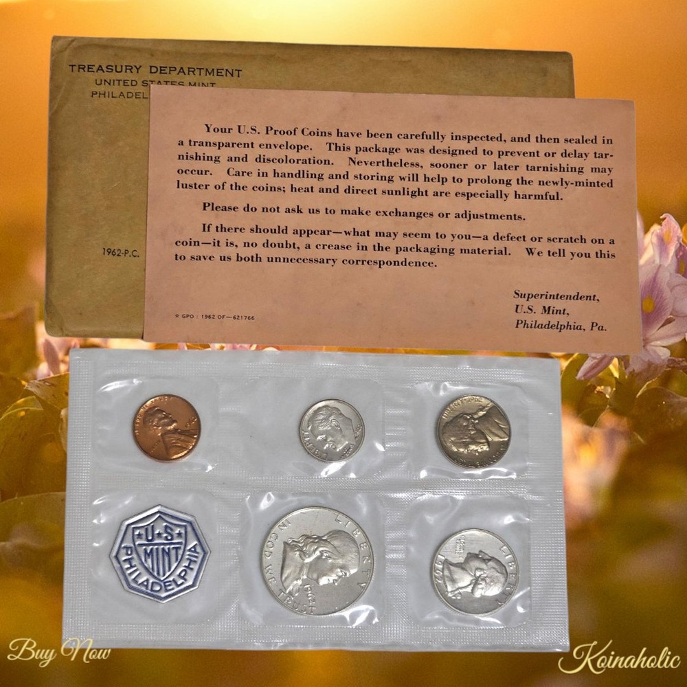 1962 Silver Proof Set with OGP & COA, Spotless Coins, Pulled From Storage 🔥