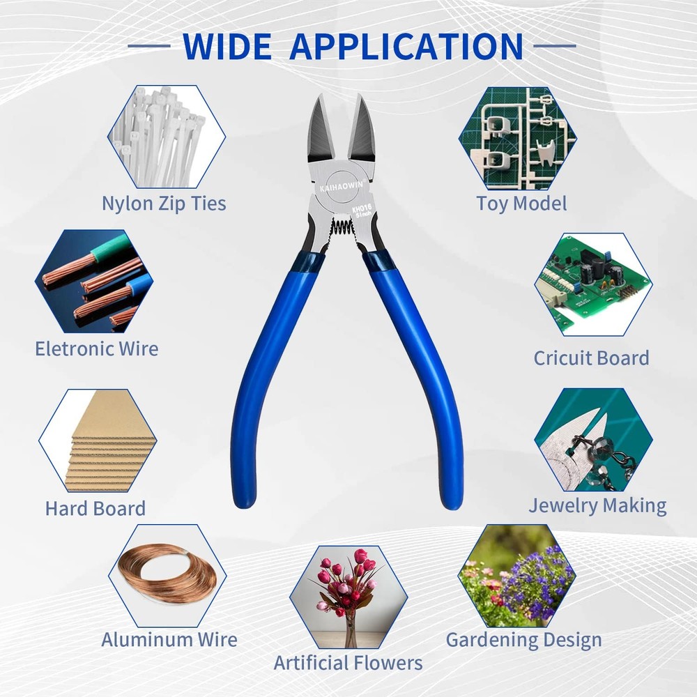 Precision Wire Cutters 5 Inch Flush Diagonal Cutting Pliers Tool Set 5 Pk
