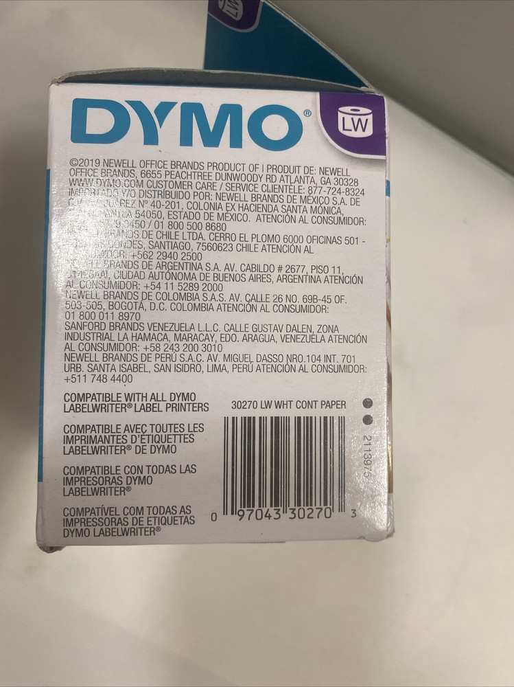 DYMO LW Continuous Labels for LabelWriter Label Printers, White,"2-1/4" x...