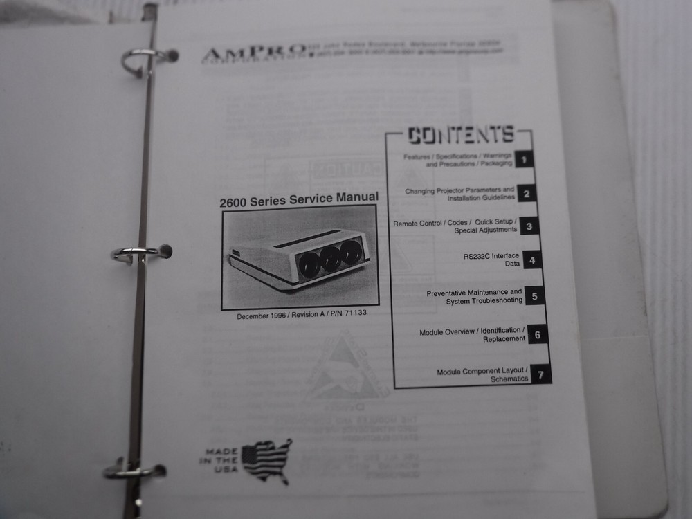 Ampro 2600 Series Service Manual 71133 Rev A