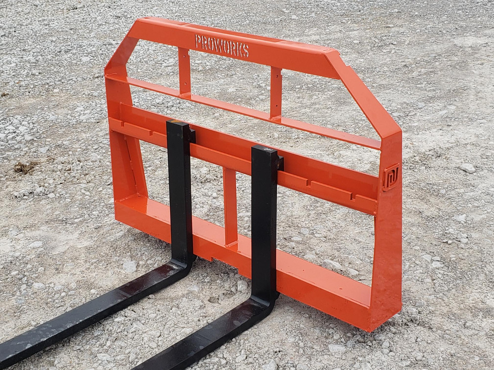 48" Root Grapple and 42" Long Pallet Forks Quick Attach Attachment Combo Package