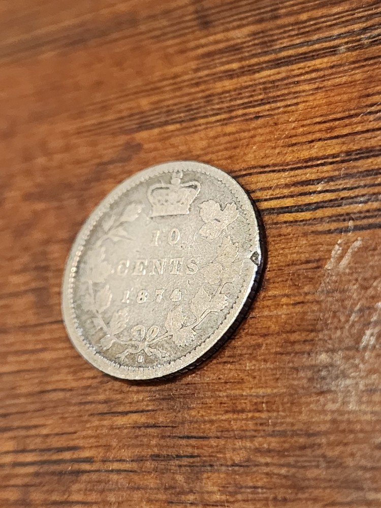 1874H Canada 10 Cents Silver Coin