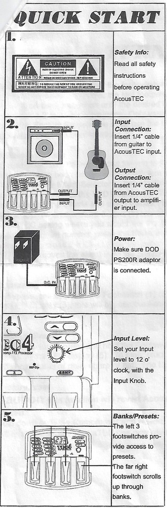 DOD AcousTEC Acoustic Guitar Multi Effects Processor Pedal