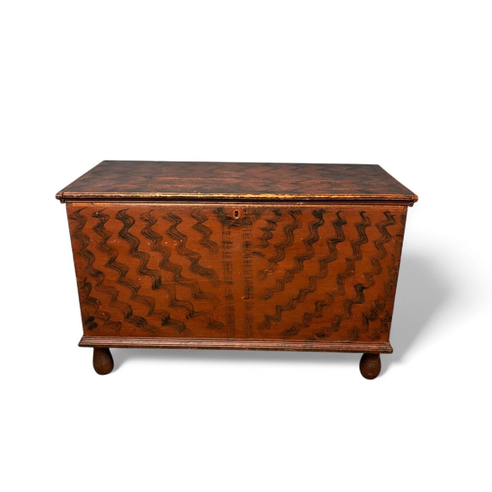 Fine 19th Century Grain Painted Blanket Chest