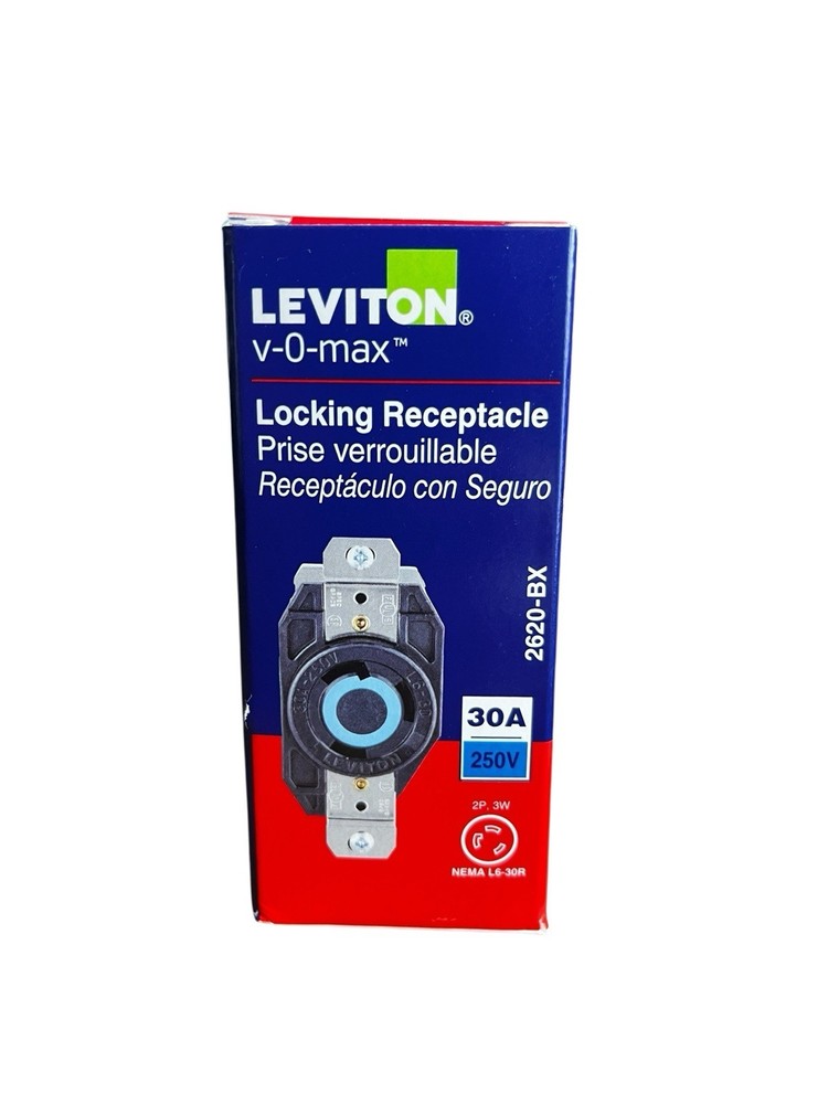 Leviton 2620 30A Locking Receptacle - Black
