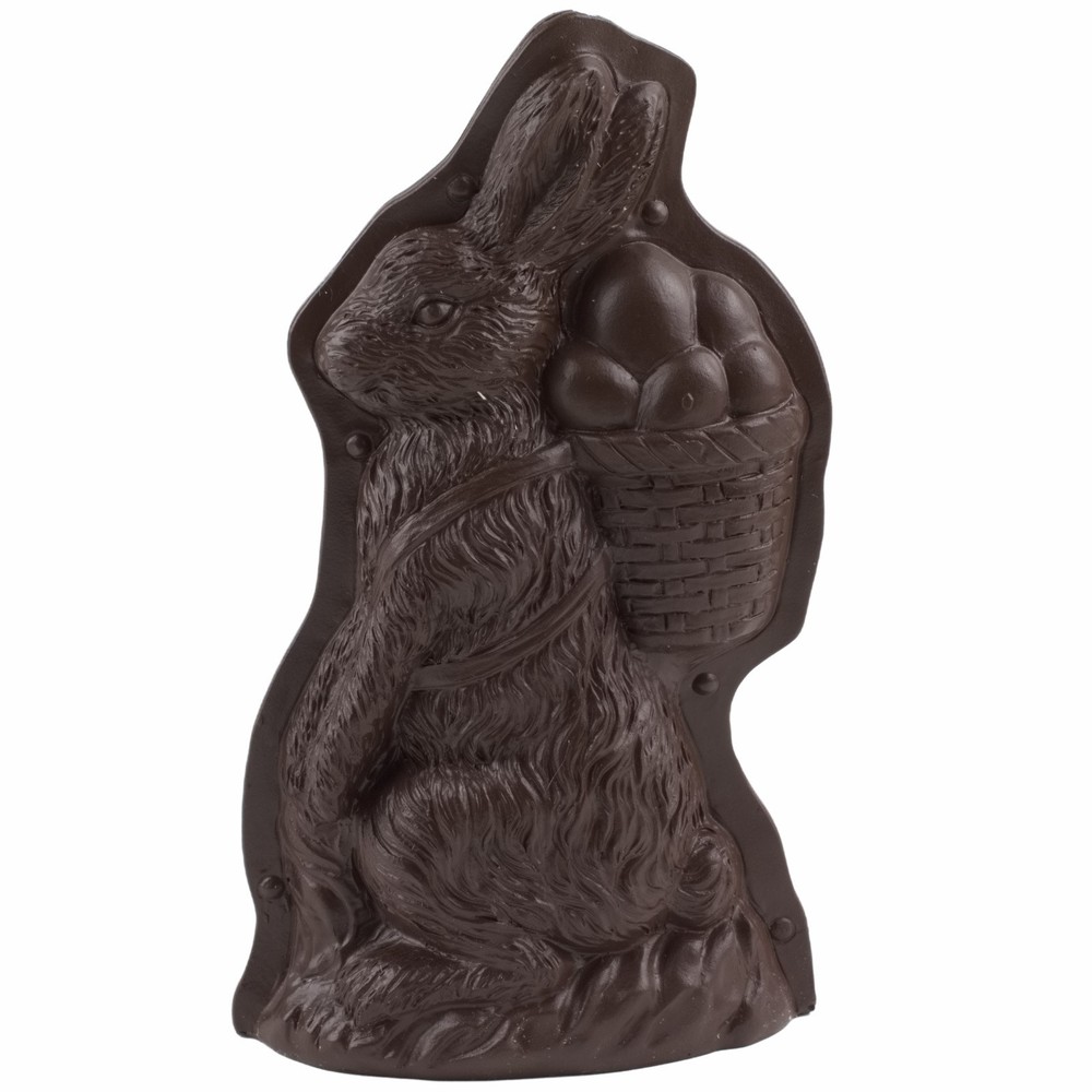 Bunny Rabbit Easter Chocolate Candy Mold Standing with Backpack Brown