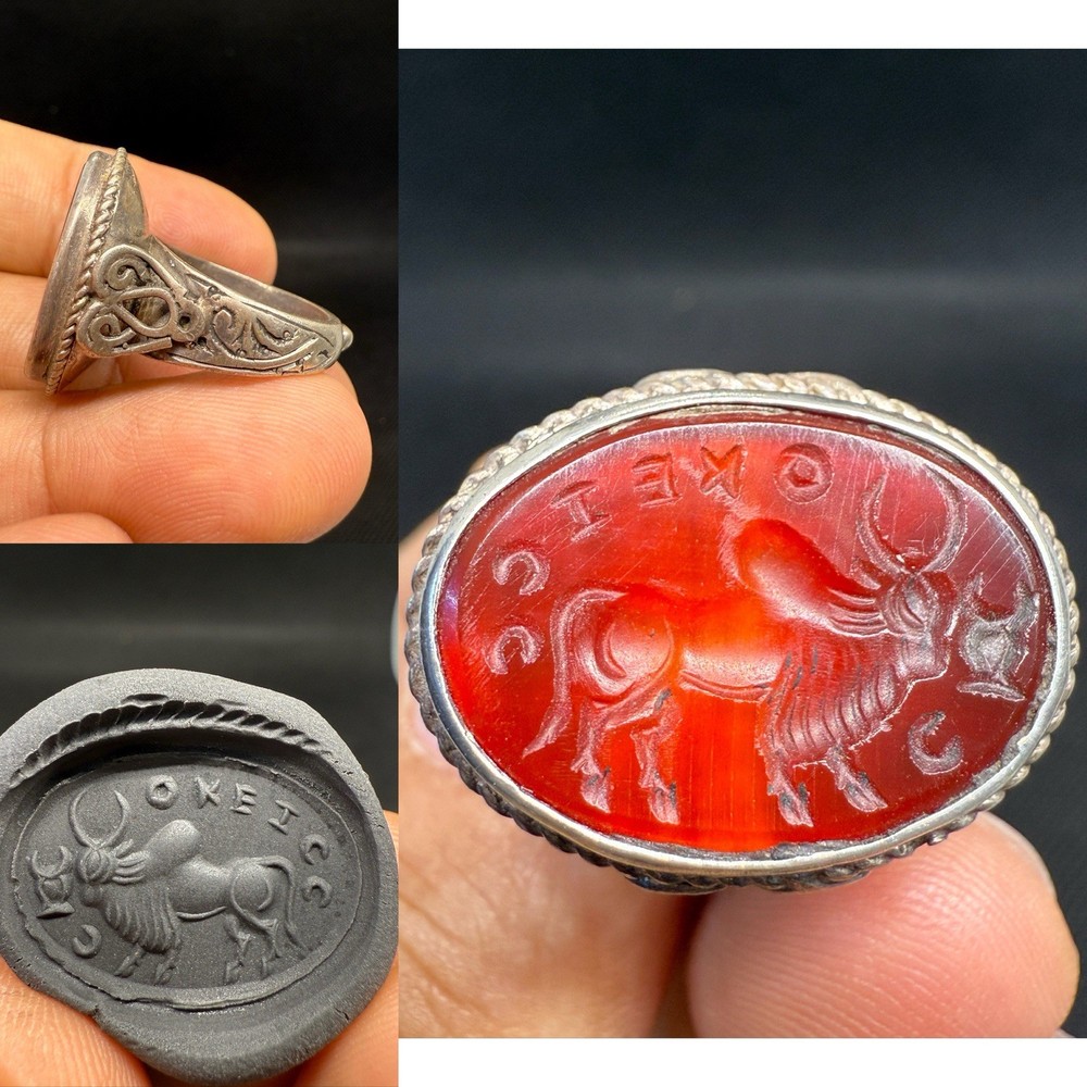 Silver Wonderful Ring Sassanian Ancient Agate Stone Unique