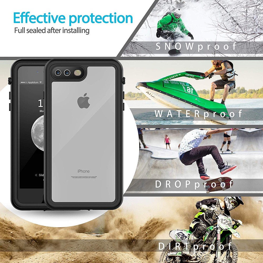 For iPhone 7 8 Plus Waterproof Dirtproof Shockproof Case Cover Screen Protector