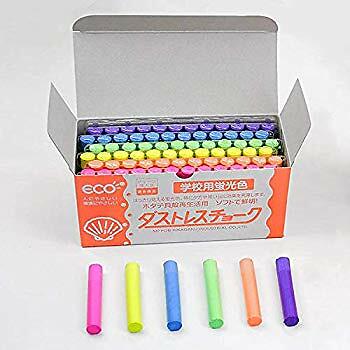 Dustless Fluorescent Chalk 72pcs, 6 Colors