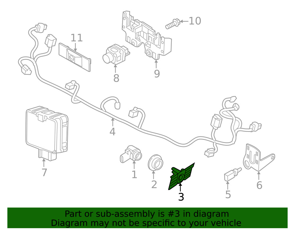 Genuine Volkswagen Park Sensor Bracket 3CN-919-493