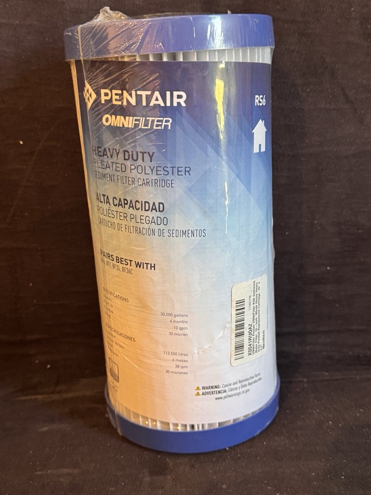 Pentair OMNIFilter Heavy Duty Pleated Polyester Sediment Filter Cartridge - RS6